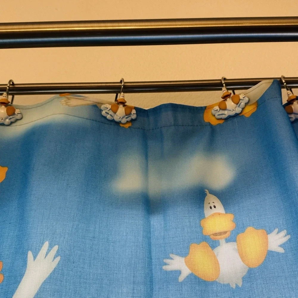 Universal Studios Sitting Ducks Shower Curtain Hanger Cartoon Blue Bathroom Hook